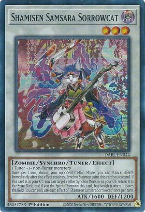 Shamisen Samsara Sorrowcat (DABL-EN044) - Darkwing Blast 1st Edition Darkwing Blast Yugioh Single  Squirtle Squad Card Shop.