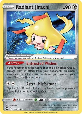 Radiant Jirachi 120  - Holofoil SWSH12 Silver Tempest - Radiant Rare SWSH12: Silver Tempest Pokemon Single  Squirtle Squad Card Shop.