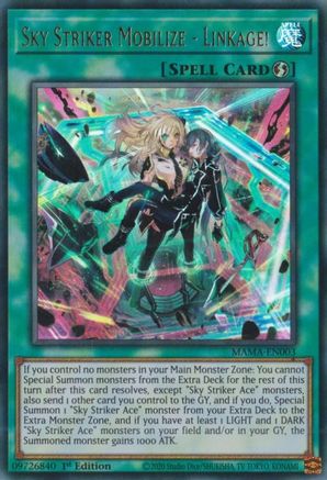 Sky Striker Mobilize - Linkage! (MAMA-EN003) - Magnificent Mavens 1st Edition Magnificent Mavens Yugioh Single  Squirtle Squad Card Shop.