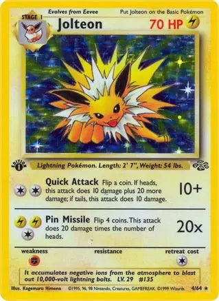 Jolteon (4) (4) 004  - 1st Edition Holofoil Jungle - Holo Rare