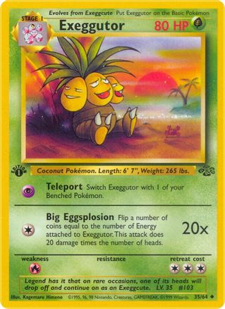 Exeggutor 35/64 Jungle 1st Edition Pokemon Card