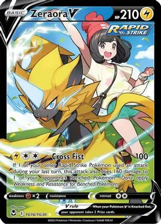 Zeraora V TG16  - Holofoil SWSH12 Silver Tempest Trainer Gallery - Ultra Rare SWSH12: Silver Tempest Trainer Gallery Pokemon Single  Squirtle Squad Card Shop.