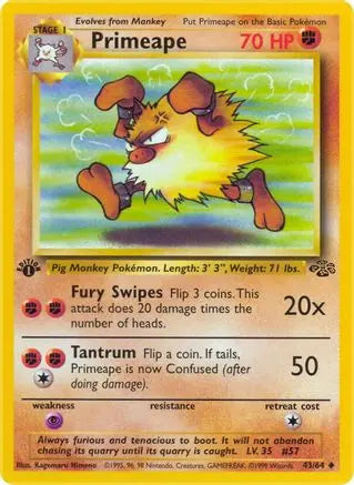Primeape 043  - 1st Edition Jungle - Uncommon