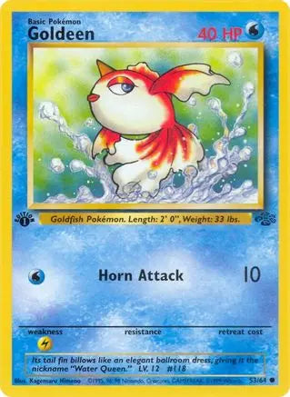 Goldeen 053  - 1st Edition Jungle - Common Jungle Pokemon Single  Squirtle Squad Card Shop.