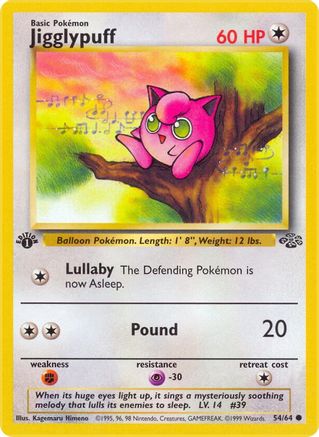 Jigglypuff 054  - 1st Edition Jungle - Common Jungle Pokemon Single  Squirtle Squad Card Shop.