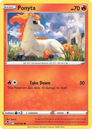 Ponyta 021  - Reverse Holofoil SWSH12 Silver Tempest - Common SWSH12: Silver Tempest Pokemon Single  Squirtle Squad Card Shop.