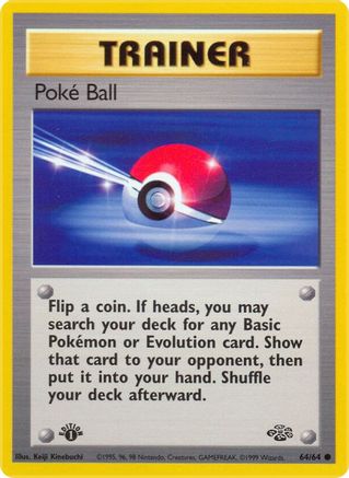 Poke Ball 64/64 Jungle 1st Edition Pokemon Card Jungle Pokemon Single  Squirtle Squad Card Shop.
