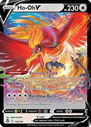 Ho-Oh V 140  - Holofoil SWSH12 Silver Tempest - Ultra Rare SWSH12: Silver Tempest Pokemon Single  Squirtle Squad Card Shop.