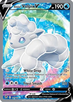 Alolan Vulpix V (Full Art) 173  - Holofoil SWSH12 Silver Tempest - Ultra Rare SWSH12: Silver Tempest Pokemon Single  Squirtle Squad Card Shop.