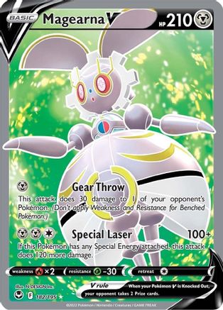 Magearna V (Full Art) 182  - Holofoil SWSH12 Silver Tempest - Ultra Rare SWSH12: Silver Tempest Pokemon Single  Squirtle Squad Card Shop.