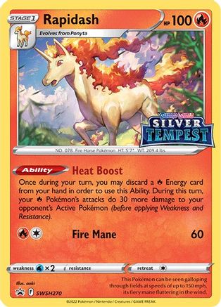 Rapidash (Prerelease) SWSH270  - Holofoil SWSH Sword & Shield Promo Cards - Promo SWSH: Sword & Shield Promo Cards Pokemon Single  Squirtle Squad Card Shop.