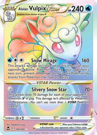 Alolan Vulpix VSTAR (Secret) 197  - Holofoil SWSH12 Silver Tempest - Secret Rare SWSH12: Silver Tempest Pokemon Single  Squirtle Squad Card Shop.