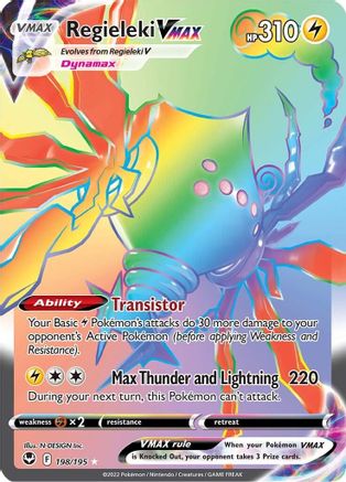 Regieleki VMAX (Secret) 198  - Holofoil SWSH12 Silver Tempest - Secret Rare SWSH12: Silver Tempest Pokemon Single  Squirtle Squad Card Shop.