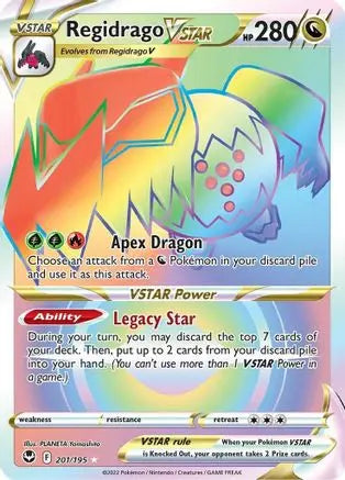 Regidrago VSTAR (Secret) 201  - Holofoil SWSH12 Silver Tempest - Secret Rare SWSH12: Silver Tempest Pokemon Single  Squirtle Squad Card Shop.