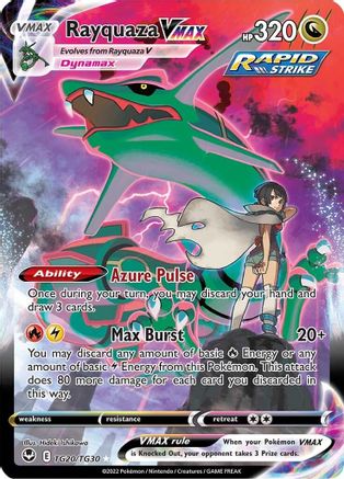 Rayquaza VMAX TG20  - Holofoil SWSH12 Silver Tempest Trainer Gallery - Ultra Rare SWSH12: Silver Tempest Trainer Gallery Pokemon Single  Squirtle Squad Card Shop.