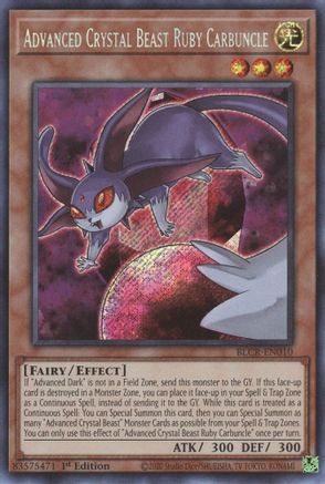 Advanced Crystal Beast Ruby Carbuncle (BLCR-EN010) - Battles of Legend: Crystal Revenge 1st Edition Battles of Legend: Crystal Revenge Yugioh Single  Squirtle Squad Card Shop.