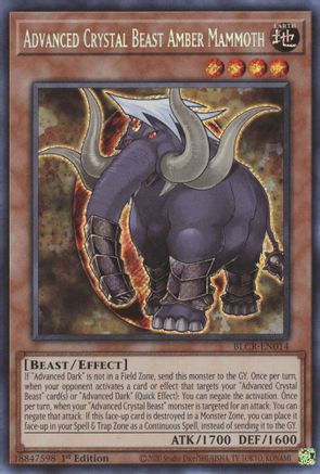 Advanced Crystal Beast Amber Mammoth (BLCR-EN014) - Battles of Legend: Crystal Revenge 1st Edition Battles of Legend: Crystal Revenge Yugioh Single  Squirtle Squad Card Shop.