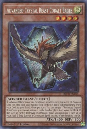Advanced Crystal Beast Cobalt Eagle (BLCR-EN015) - Battles of Legend: Crystal Revenge 1st Edition Battles of Legend: Crystal Revenge Yugioh Single  Squirtle Squad Card Shop.
