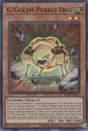 G Golem Pebble Dog (BLCR-EN041) - Battles of Legend: Crystal Revenge 1st Edition Battles of Legend: Crystal Revenge Yugioh Single  Squirtle Squad Card Shop.