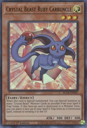 Crystal Beast Ruby Carbuncle (BLCR-EN047) - Battles of Legend: Crystal Revenge 1st Edition Battles of Legend: Crystal Revenge Yugioh Single  Squirtle Squad Card Shop.