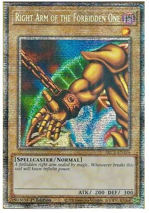 Right Arm of the Forbidden One (Starlight Rare) (BLCR-EN104) - Battles of Legend: Crystal Revenge 1st Edition Battles of Legend: Crystal Revenge Yugioh Single  Squirtle Squad Card Shop.
