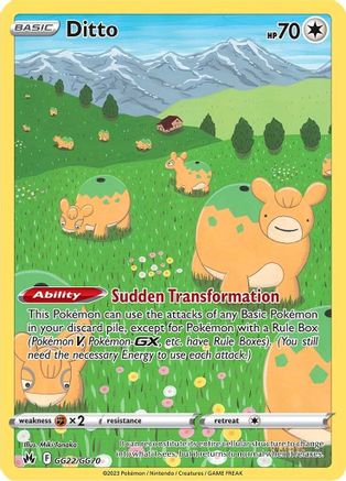 Ditto GG22  - Holofoil SWSH Crown Zenith Galarian Gallery - Ultra Rare SWSH: Crown Zenith: Galarian Gallery Pokemon Single  Squirtle Squad Card Shop.