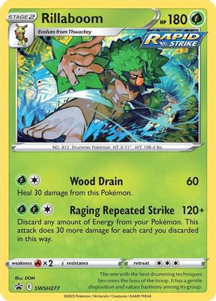 Rillaboom SWSH277  - Holofoil SWSH Sword & Shield Promo Cards - Promo SWSH: Sword & Shield Promo Cards Pokemon Single  Squirtle Squad Card Shop.