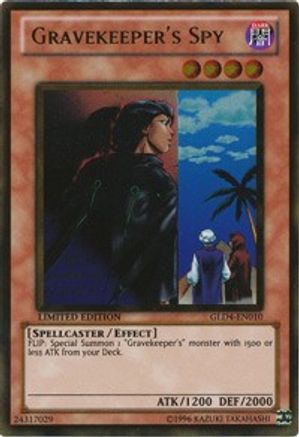 Gravekeeper's Spy (GLD4-EN010) - Gold Series 4: Pyramids Edition Limited Gold Series 4: Pyramids Edition Yugioh Single  Squirtle Squad Card Shop.