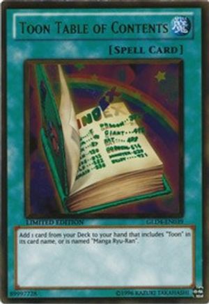 Toon Table of Contents (GLD4-EN039) - Gold Series 4: Pyramids Edition Limited Gold Series 4: Pyramids Edition Yugioh Single  Squirtle Squad Card Shop.