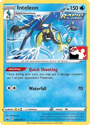 Inteleon (43)  - Holofoil Prize Pack Series Cards - Rare Prize Pack Series Cards Pokemon Single  Squirtle Squad Card Shop.