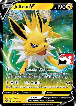Jolteon V  - Holofoil Prize Pack Series Cards - Promo Prize Pack Series Cards Pokemon Single  Squirtle Squad Card Shop.