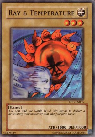 Ray & Temperature (LOB-EN035) - Legend of Blue Eyes White Dragon (Worldwide English) Unlimited Legend of Blue Eyes White Dragon (Worldwide English) Yugioh Single  Squirtle Squad Card Shop.