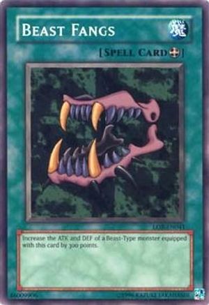 Beast Fangs (LOB-EN041) - Legend of Blue Eyes White Dragon (Worldwide English) Unlimited Legend of Blue Eyes White Dragon (Worldwide English) Yugioh Single  Squirtle Squad Card Shop.