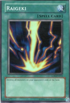 Raigeki (LOB-EN053) - Legend of Blue Eyes White Dragon (Worldwide English) Unlimited Legend of Blue Eyes White Dragon (Worldwide English) Yugioh Single  Squirtle Squad Card Shop.