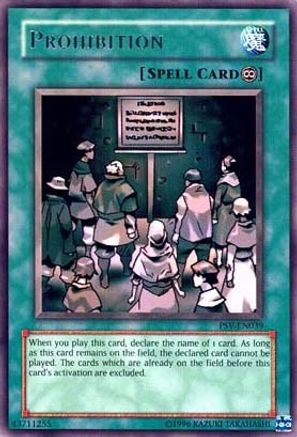 Prohibition (PSV-EN039) - Pharaoh's Servant (Worldwide English) Unlimited Pharaoh's Servant (Worldwide English) Yugioh Single  Squirtle Squad Card Shop.