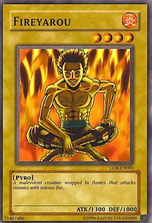 Fireyarou (LOB-EN085) - Legend of Blue Eyes White Dragon (Worldwide English) Unlimited Legend of Blue Eyes White Dragon (Worldwide English) Yugioh Single  Squirtle Squad Card Shop.