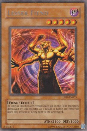 Lesser Fiend (LOD-EN003) - Legacy of Darkness (Worldwide English) Unlimited Legacy of Darkness (Worldwide English) Yugioh Single  Squirtle Squad Card Shop.