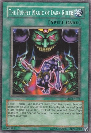 The Puppet Magic of Dark Ruler (LOD-EN013) - Legacy of Darkness (Worldwide English) Unlimited Legacy of Darkness (Worldwide English) Yugioh Single  Squirtle Squad Card Shop.
