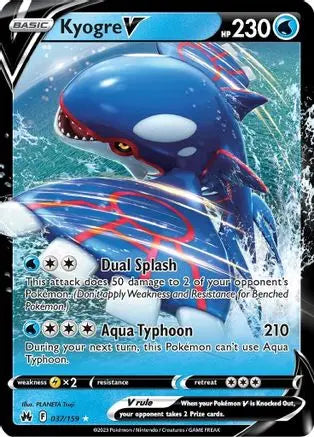 Kyogre V 037  - Holofoil SWSH Crown Zenith - Ultra Rare SWSH: Crown Zenith Pokemon Single  Squirtle Squad Card Shop.