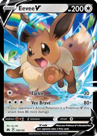 Eevee V 108  - Holofoil SWSH Crown Zenith - Ultra Rare SWSH: Crown Zenith Pokemon Single  Squirtle Squad Card Shop.