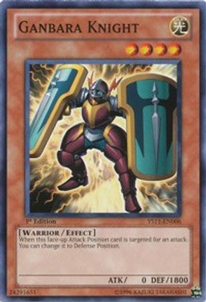 Ganbara Knight (YS11-EN006) - Starter Deck: Dawn of the Xyz 1st Edition Starter Deck: Dawn of the Xyz Yugioh Single  Squirtle Squad Card Shop.