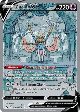 Zacian V GG48 - Holofoil SWSH Crown Zenith Galarian Gallery - Ultra Rare SWSH: Crown Zenith: Galarian Gallery Pokemon Single  Squirtle Squad Card Shop.