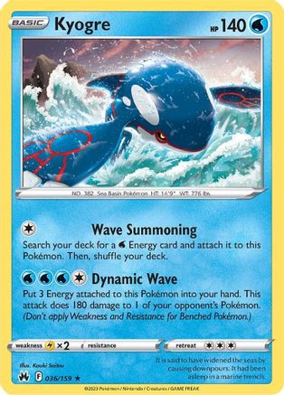 Kyogre 036  - Holofoil SWSH Crown Zenith - Holo Rare SWSH: Crown Zenith Pokemon Single  Squirtle Squad Card Shop.