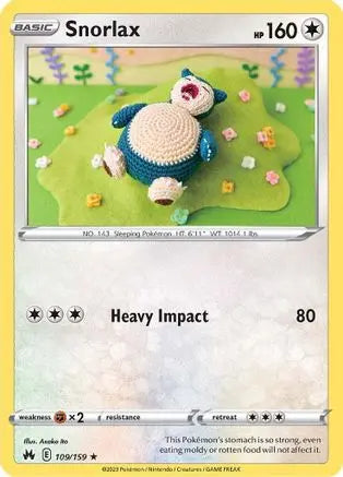 Snorlax 109  - Reverse Holofoil SWSH Crown Zenith - Rare SWSH: Crown Zenith Pokemon Single  Squirtle Squad Card Shop.