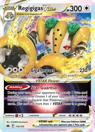 Regigigas VSTAR 114  - Holofoil SWSH Crown Zenith - Ultra Rare SWSH: Crown Zenith Pokemon Single  Squirtle Squad Card Shop.