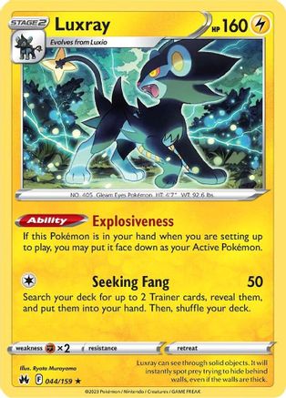Luxray (44) (44) 044  SWSH Crown Zenith - Rare SWSH: Crown Zenith Pokemon Single  Squirtle Squad Card Shop.