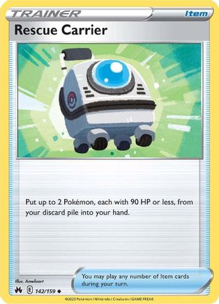 Rescue Carrier 142  - Reverse Holofoil SWSH Crown Zenith - Uncommon SWSH: Crown Zenith Pokemon Single  Squirtle Squad Card Shop.