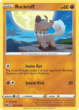 Rockruff 073  - Reverse Holofoil SWSH Crown Zenith - Common SWSH: Crown Zenith Pokemon Single  Squirtle Squad Card Shop.