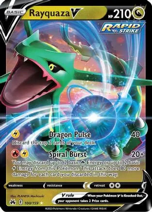 Rayquaza V 100  - Holofoil SWSH Crown Zenith - Ultra Rare SWSH: Crown Zenith Pokemon Single  Squirtle Squad Card Shop.