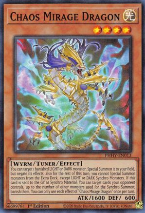 Chaos Mirage Dragon (PHHY-EN013) - Photon Hypernova 1st Edition Photon Hypernova Yugioh Single  Squirtle Squad Card Shop.